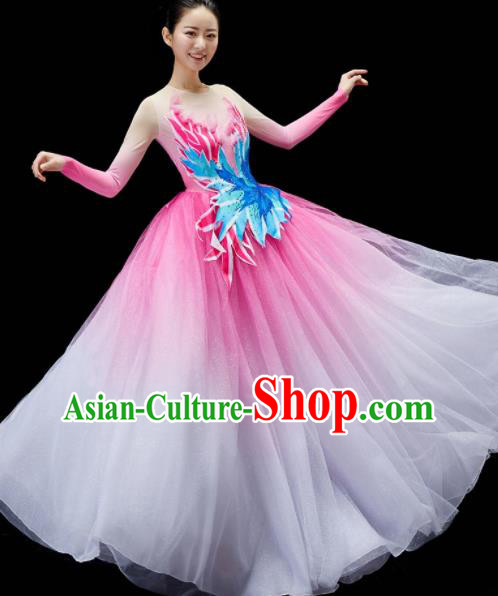 Chinese Spring Festival Gala Opening Dance Clothing Women Group Dance Costume Modern Dance Pink Dance Embroidered Garment