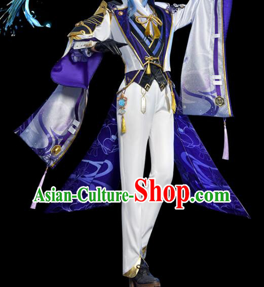 Top Cos Shogunate Young Lord Outfits Genshin Impact Cosplay Costumes Kamisato Ayato Garments