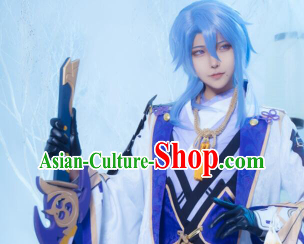 Top Cosplay Costumes Kamisato Ayato Garments Cos Genshin Impact Shogunate Young Lord Outfits
