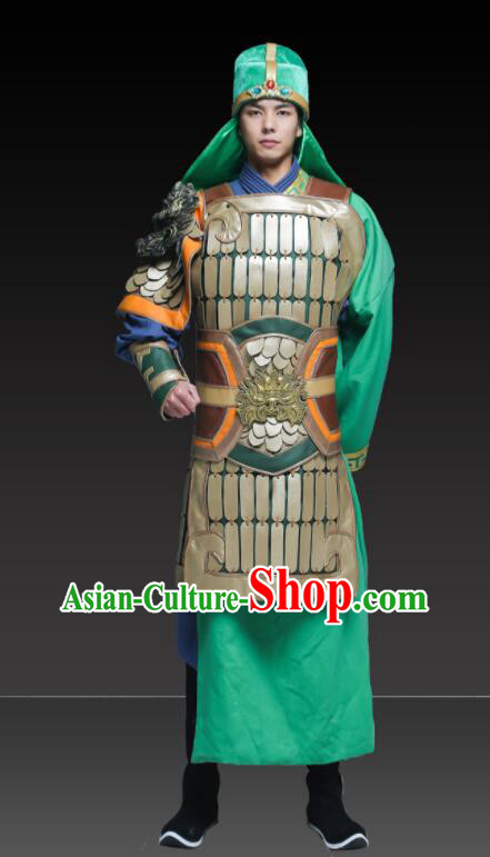 Chinese Guan Gong Armour Set Ancient General Historical Costumes Three Kingdoms Guan Yu Armor