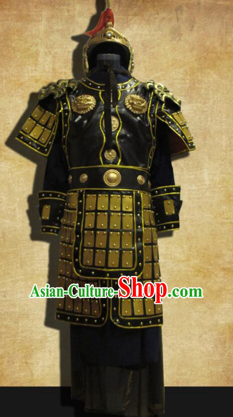 Chinese Three Kingdoms Warrior Armor Guan Gong Armour Set Ancient General Historical Costumes