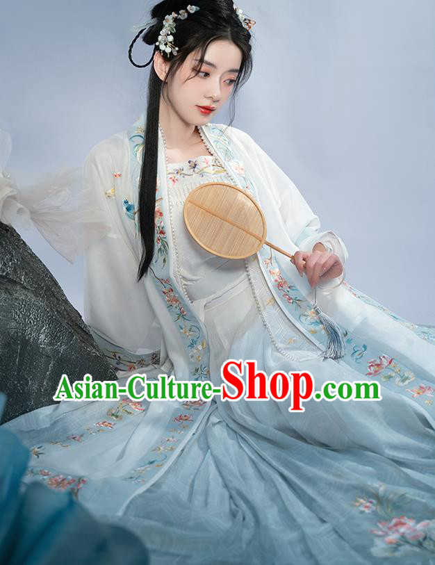 Chinese Song Dynasty Noble Lady Garment Costumes Ancient Female Clothing Traditional Hanfu Beizi Dresses