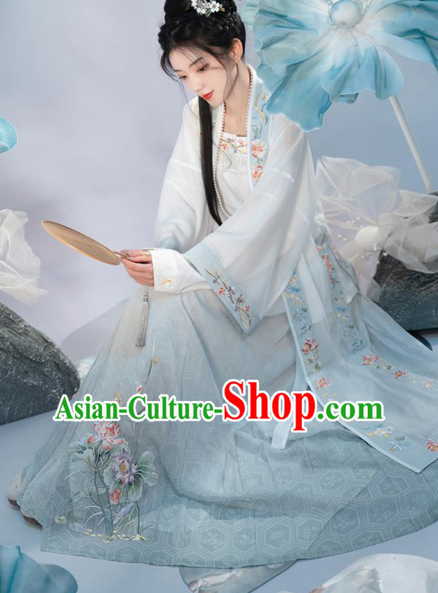 Chinese Song Dynasty Noble Lady Garment Costumes Ancient Female Clothing Traditional Hanfu Beizi Dresses