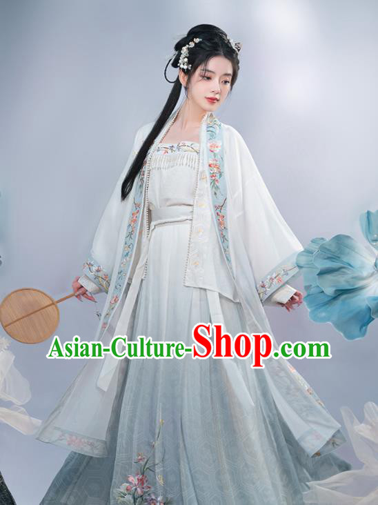 Chinese Song Dynasty Noble Lady Garment Costumes Ancient Female Clothing Traditional Hanfu Beizi Dresses