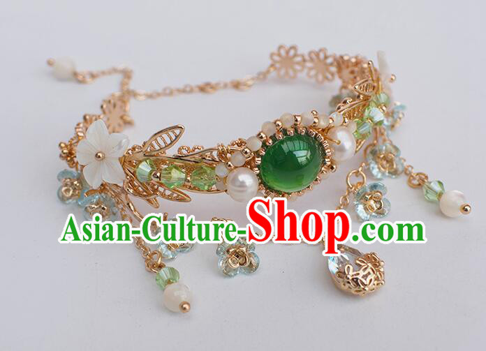 Chinese Handmade Hanfu Bangle Traditional Crystal Jewelry Ancient Princess Bracelet