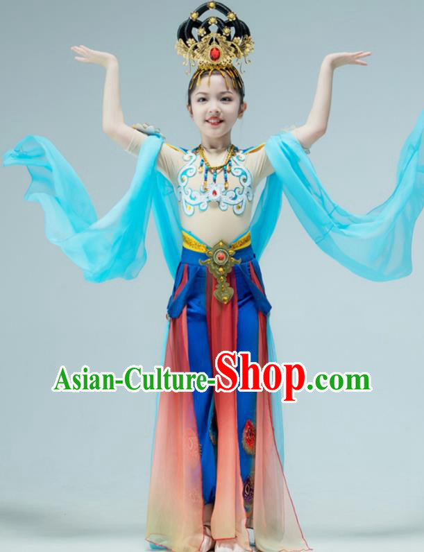 Chinese Dunhuang Flying Apsaras Dance Garment Classical Dance Clothing Stage Performance Costume Children Dance Dress Outfit