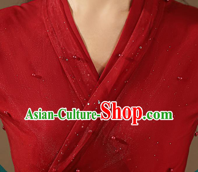 Chinese Ancient Goddess Costumes Traditional Red Hanfu Dress Jin Dynasty Princess Clothing