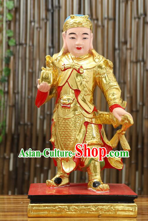 inches Resin Sculptures Handmade Zhou Cang and Guan Ping Statues