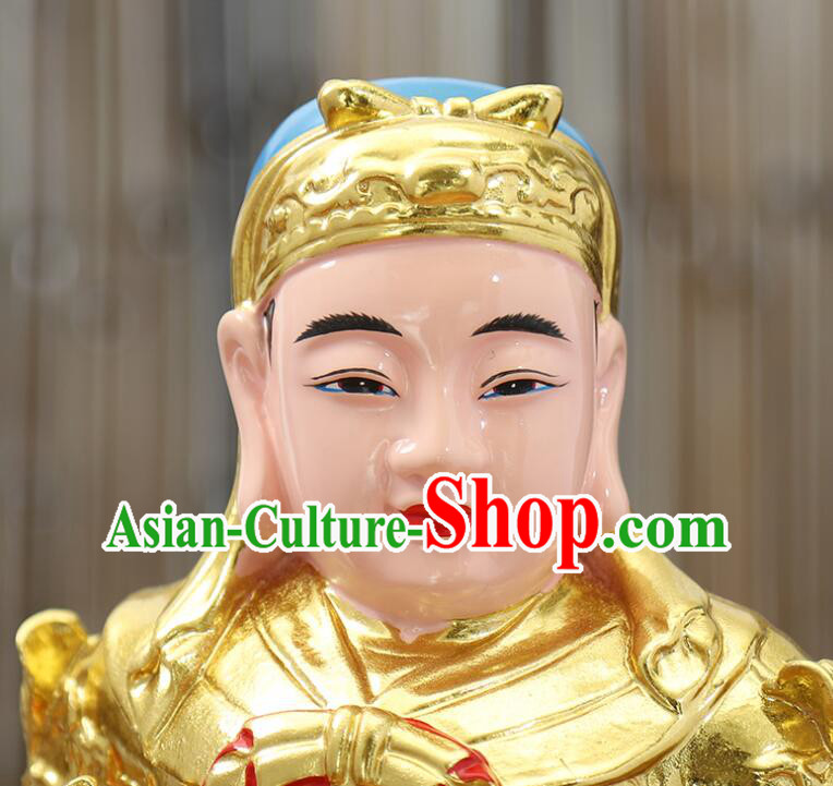 inches Resin Sculptures Handmade Zhou Cang and Guan Ping Statues