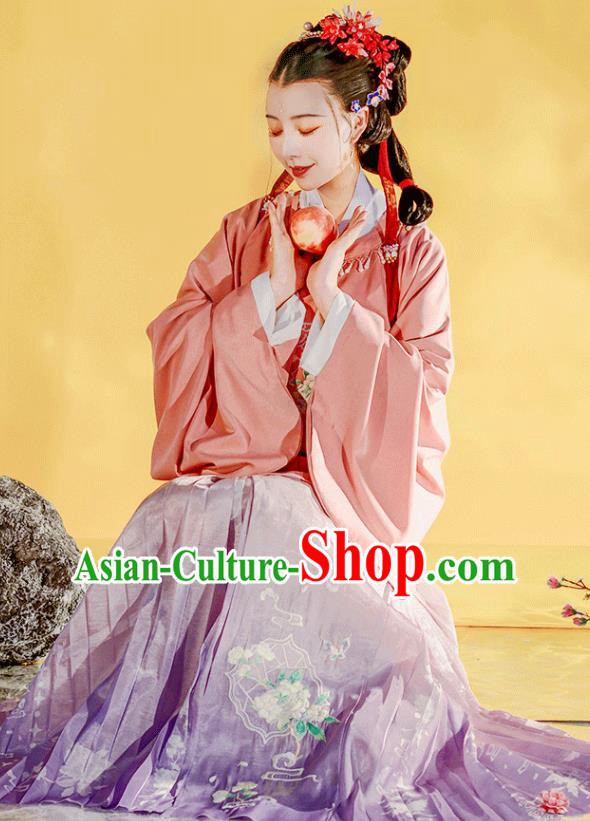 Chinese Historical Costumes Traditional Ming Dynasty Princess Clothing Ancient Young Lady Hanfu Dress