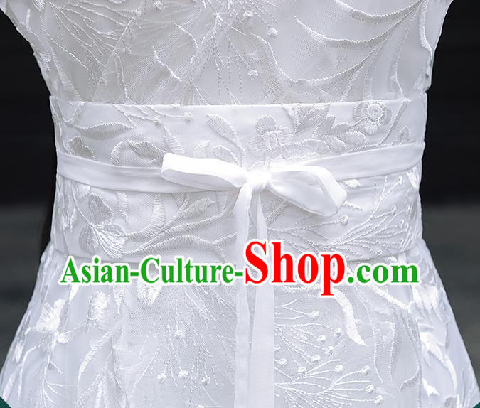 Chinese Traditional Costume Ancient Princess White Dress Clothing