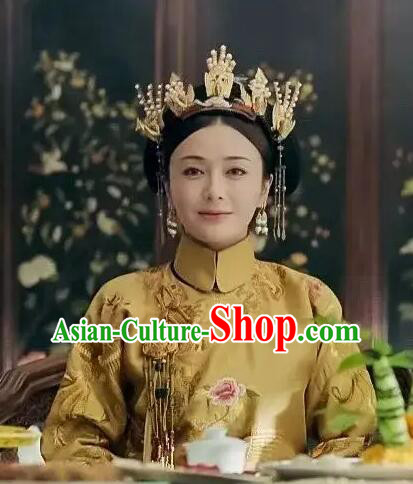 Chinese Qing Dynasty Empress Garment Costumes Ancient Court Queen Fu Cha Clothing