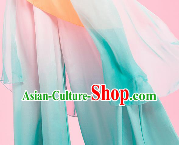 Chinese Fan Dance Clothing Classical Dance Light Blue Outfit Women Dance Competition Garment Costume