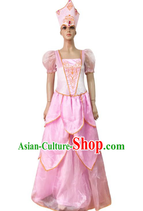 Top European Court Garment Costume Chinese Princess Clothing Stage Performance Pink Dress