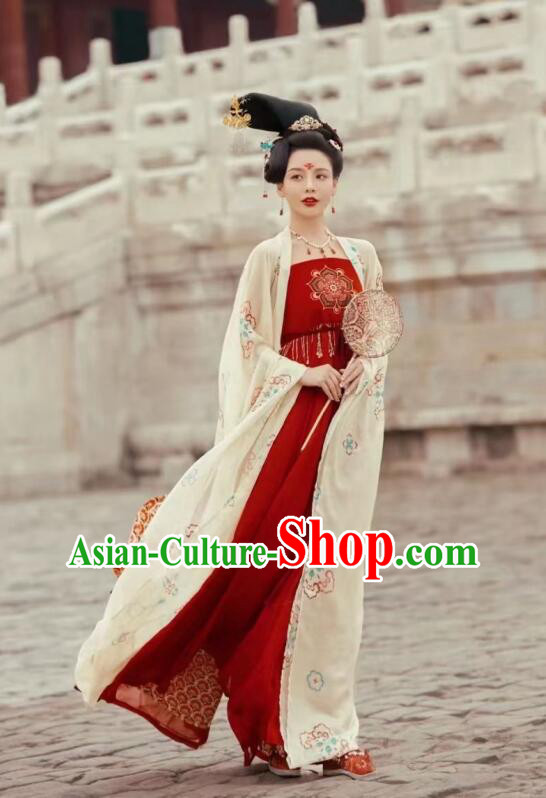 Chinese Tang Dynasty Royal Princess Garment Costumes Ancient Imperial Concubine Dress Clothing