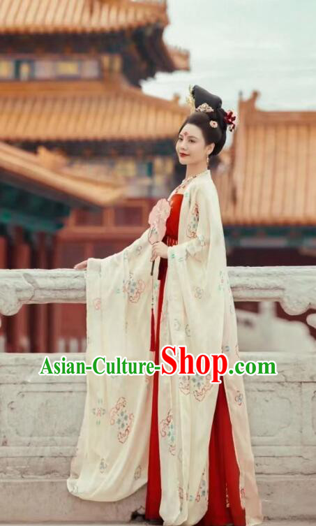 Chinese Tang Dynasty Royal Princess Garment Costumes Ancient Imperial Concubine Dress Clothing