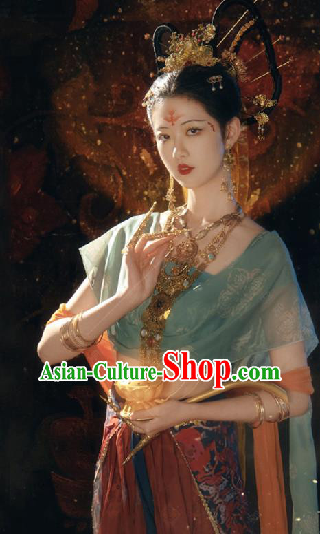 Chinese Ancient Moon Fairy Clothing Dunhuang Flying Apsaras Dress Classical Dance Garment Costumes