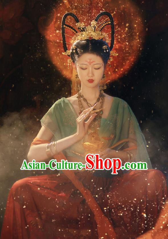 Chinese Ancient Moon Fairy Clothing Dunhuang Flying Apsaras Dress Classical Dance Garment Costumes