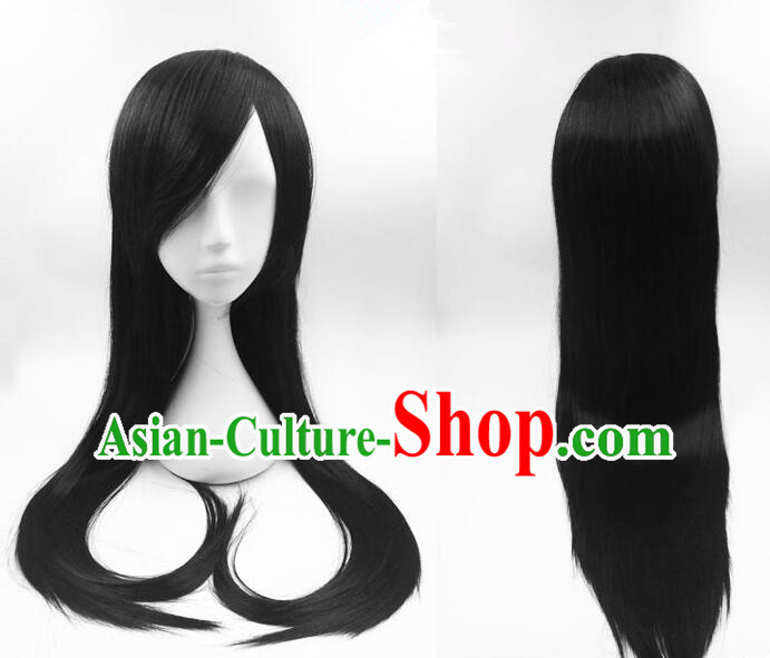 Japanese Archer Wigs Handmade Black Headdress