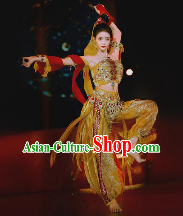 Chinese Dun Huang Flying Apsaras Dance Dress Classical Dance Clothing Handmade Dunhuang Dance Costume