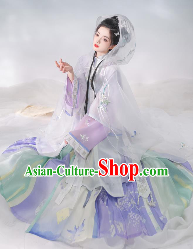 Chinese Ming Dynasty Historical Costumes Ancient Noble Lady Garments Traditional Hanfu Clothing