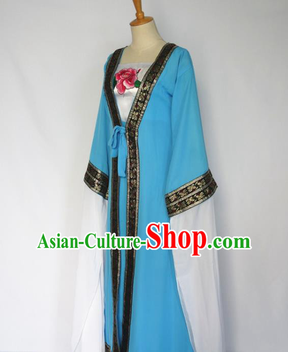 Chinese Classical Dance Clothing Water Sleeve Dance Garment Costumes Traditional Goddess Dance Blue Dress