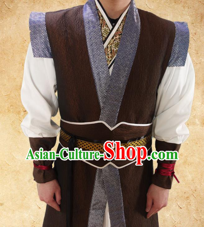 Chinese Ancient Swordsman Costumes Traditional Garments Song Dynasty Hero Guo Jing Clothing