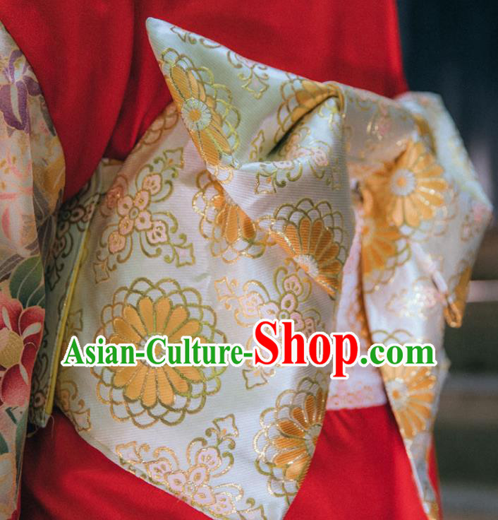 Japanese Kimono Waistband Traditional Clothing Obi Belt Handmade Brocade Corset