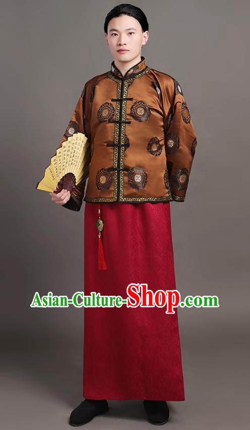 Chinese Traditional Costumes Qing Dynasty Rich Man Garments Ancient Landlord Clothing