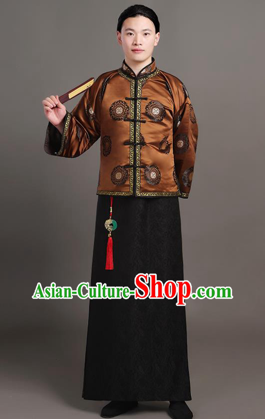 Chinese Traditional Costumes Qing Dynasty Rich Man Garments Ancient Landlord Clothing