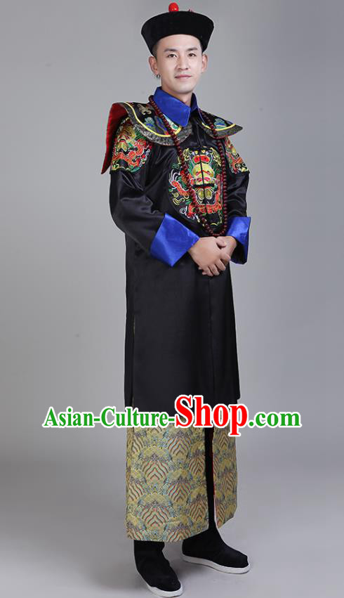 Chinese Ancient Royal Prince Costumes Qing Dynasty Regent Vestment Traditional Official Clothing