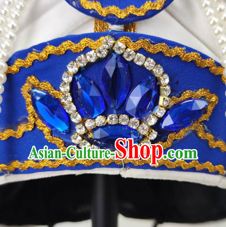 China Shaoxing Opera YOung Male Headwear Ancient Princess Beads Feather Hat Peking Opera Headpiece