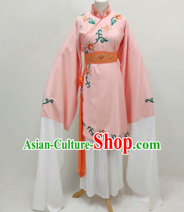 Chinese Peking Opera Diva Garment Costume Ancient Rich Lady Pink Dress Shaoxing Opera Actress Clothing