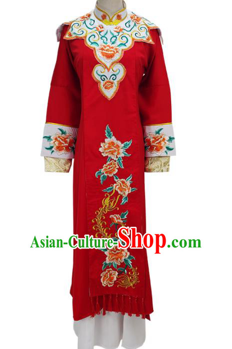 Chinese Peking Opera Hua Tan Garment Costume Ancient Empress Red Dress Shaoxing Opera Princess Clothing