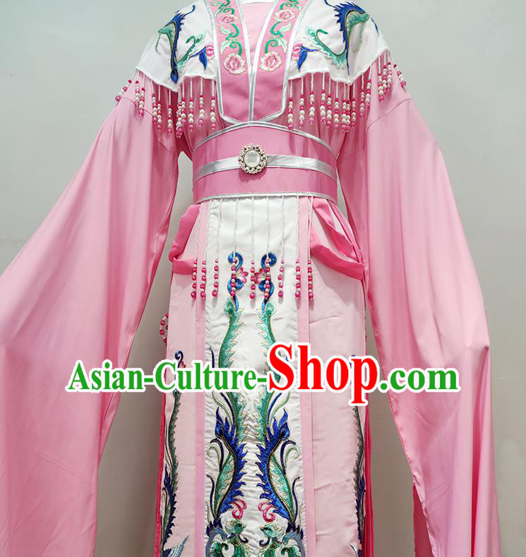 Chinese Shaoxing Opera Imperial Consort Clothing Peking Opera Hua Tan Garment Costume Ancient Empress Pink Dress
