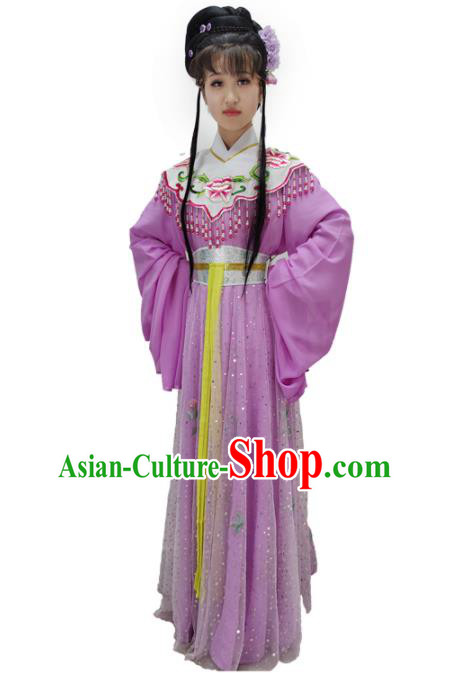 Chinese Shaoxing Opera Princess Clothing Ancient Fairy Costume Beijing Opera Diva Violet Dress