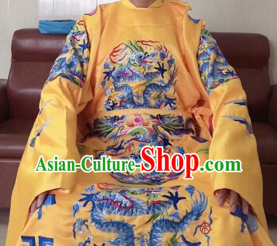 Top Chinese Ming Dynasty Emperor Garment Costumes Ancient Monarch Embroidered Imperial Robe