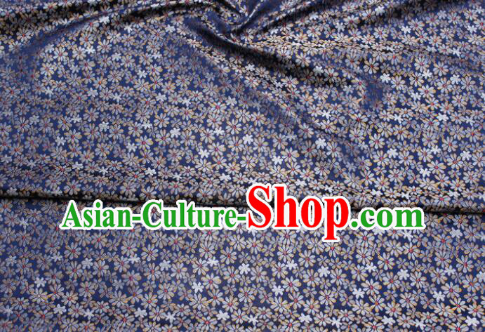 Chinese Classical Fabric Cheongsam Material Dark Blue Brocade Fabric