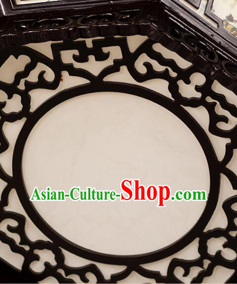 Chinese Traditional Ceiling Lamp Landscape Painting Ceiling Lantern Handmade Rosewood Lantern