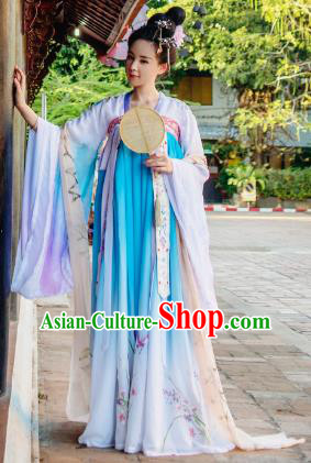 Chinese Traditional Embroidered Hanfu Dress Ancient Imperial Consort Garment Costumes Tang Dynasty Court Woman Clothing
