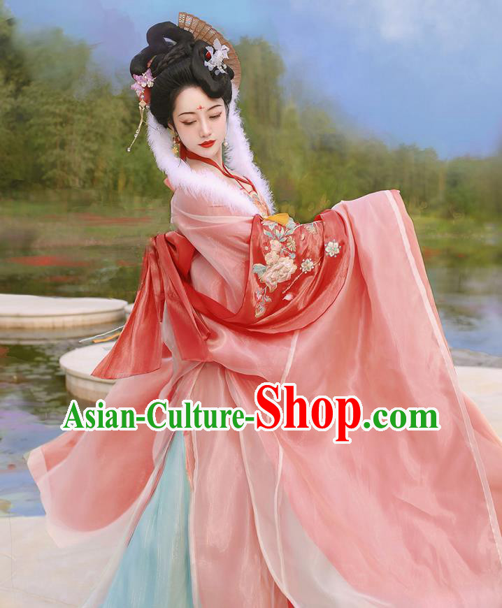 Chinese Traditional Hanfu Dress Tang Dynasty Imperial Concubine Garment Costumes Ancient Palace Beauty Clothing