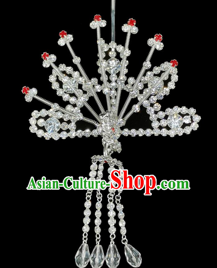 Chinese Ancient Empress Phoenix Hairpin Traditional Beijing Opera Diva Headpiece Peking Opera Actress Hair Jewelry
