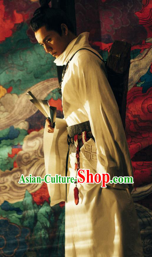 Chinese Ancient Young Swordsman Clothing Fantasy Film The Yinyang Master Childe Qing Ming White Costume