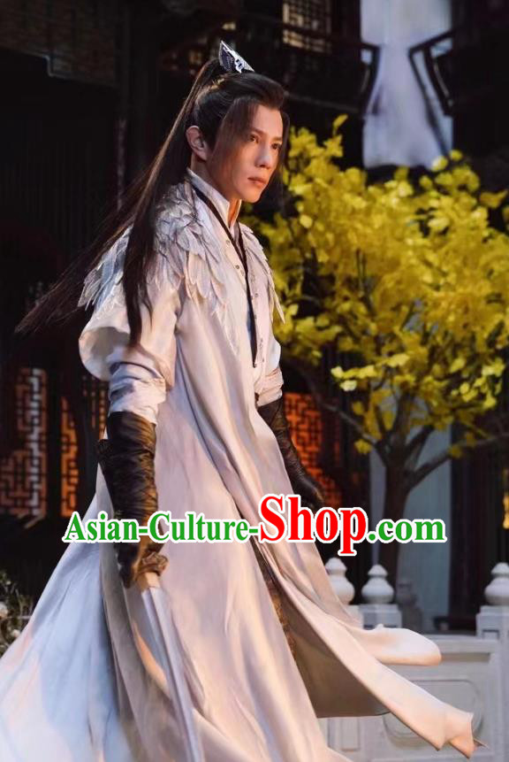 Chinese Traditional Warrior Garments Wu Xia TV Series Heros Di Fei Jing Costume Ancient Swordsman Clothing