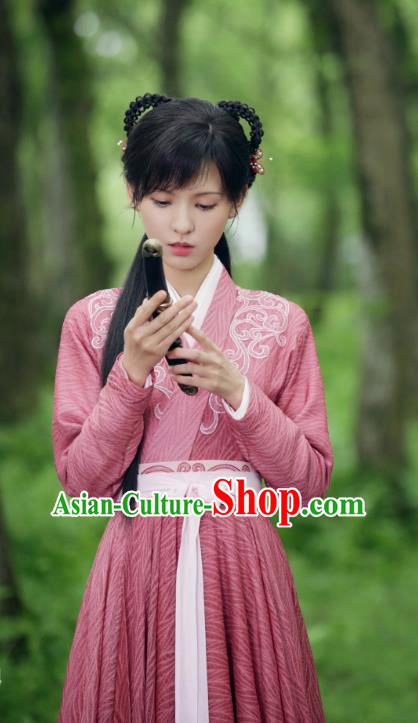 Chinese Wuxia TV Series Garment Costumes Love and Redemption Chu Ling Long Apparels Ancient Female Swordsman Dress Clothing
