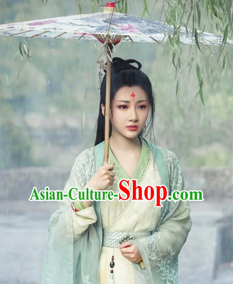 Romance Film Mermaid Bound Chinese Ancient Fairy Dress Young Swordswoman Hong Xiao Garment Costume