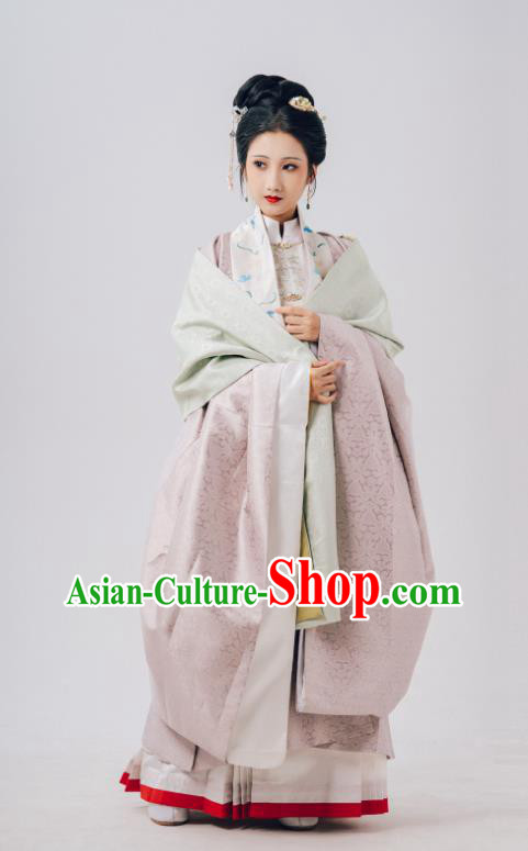Chinese Ming Dynasty Historical Costume Ancient Beauty Hanfu Clothing Eight Famous Beauties of Qinhuai River Liu Ru Shi Dresses