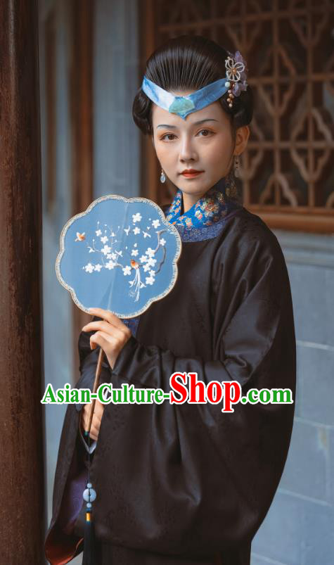 Chinese Ming Dynasty Noble Woman Historical Costume Ancient Countess Hanfu Clothing Eight Famous Beauties of Qinhuai River Kou Bai Men Dresses
