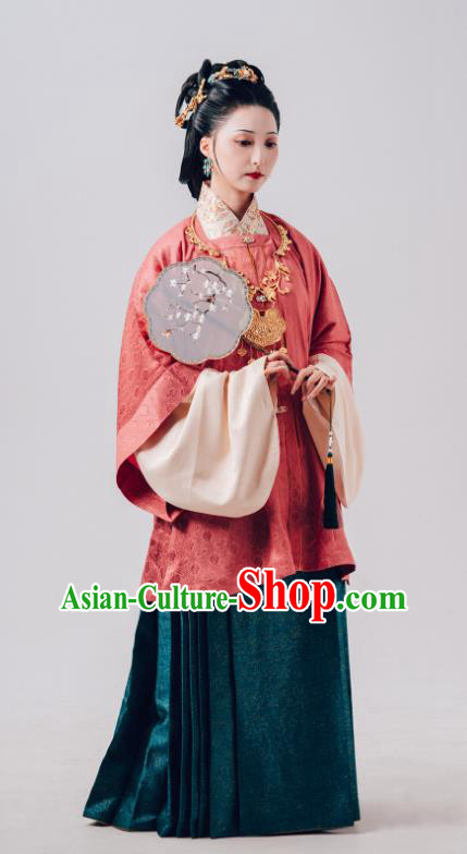 Chinese Ancient Countess Hanfu Clothing Ming Dynasty Noble Woman Historical Costume Eight Famous Beauties of Qinhuai River - Gu Heng Bo