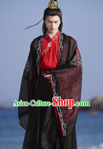 Chinese Ancient Dragon King Clothing Jin Dynasty Prince Garment Costumes Traditional Swordsman Hanfu Dress